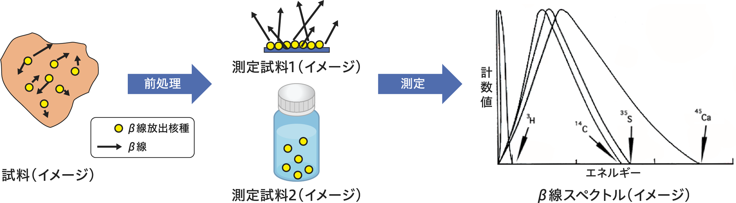 ベータ(β)線を出す核種ってどうやって分析するの?